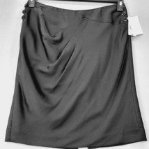 Ann Klein Women Skirt Size 10 Black Midi Preppy Gathered A-Line Whimsy Goth Zip - £11.42 GBP