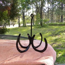 US HANDMADE Rustic Black 4Way Tack HOOK Refurbed Standardbred Horse Shoe... - $85.00