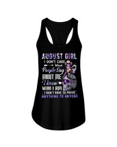 August Girl Tank Tops I Don&#39;t Care What People Say Birthday Women Skull Top - £15.65 GBP