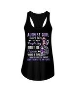 August Girl Tank Tops I Don&#39;t Care What People Say Birthday Women Skull Top - £15.55 GBP