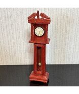 Dollhouse Grandfather Clock Wooden Doll Furniture Vintage Regency Rosewood - $24.00