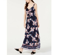 Trixxi Junior Womens XL Navy Floral Print Sleeveless Cinch Cameo Maxi Dress NWT - £13.69 GBP