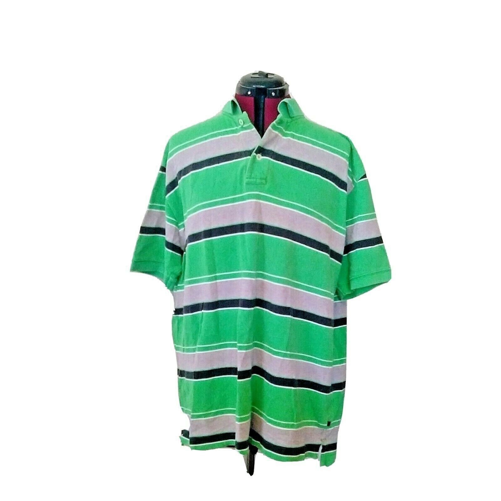 Gap Polo Shirt Multicolor Men Side Split Size XL Striped Classic Fit - £13.13 GBP
