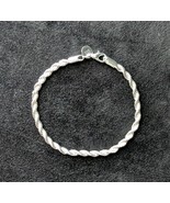 Sterling Silver 925 Rope Bracelet Quiet Luxury Minimalist Classy 8 Inch - €28,59 EUR
