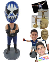 Personalized Bobblehead Wrestler Wearing A Mask To Hide His Face - Sports &amp; Hobb - £72.57 GBP
