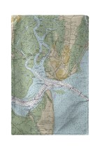 Betsy Drake St Simons Sound, GA Nautical Map Beach Towel - £54.26 GBP