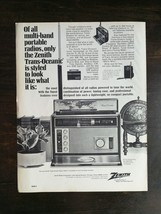Vintage 1971 Zenith Trans-Oceanic Multi-Band Radio Full Page Original Ad... - £5.52 GBP