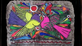 Rare Vibrant Guatemalan Art on Tree Bark - £118.33 GBP