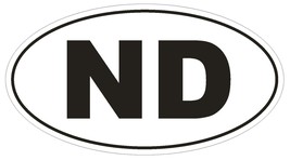 ND North Dakota OVAL Bumper Sticker or Helmet Sticker D480 - £1.08 GBP+