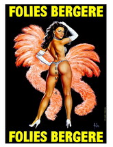 Folies Bergere 13 x 10 inch Dancer in Pink Vintage Advert Giclee Canvas ... - £15.68 GBP