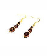 Bronze crystal bead and gold earrings - $13.67 CAD