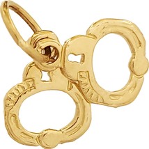 14K Gold Handcuffs 8mm Charm 18&quot; Chain Jewelry - £88.01 GBP