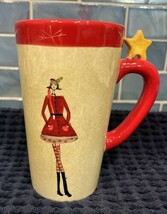 Sakura Christmas Mug Cup Festive Fashions Earthenware 16 oz Debbie Taylo... - $22.98 CAD