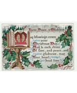 Vintage Postcard Christmas Holly and Manuscript Stand Raphael Tuck Early... - £6.25 GBP