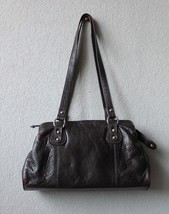 THE MONTE Brown Leather Women Shoulder Bag Handbag Dual Top Handles Bag - £20.64 GBP