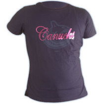  Vancouver Canucks Reebok NHL Hockey Team Lovely Women&#39;s Hockey T-Shirt XL - £12.78 GBP