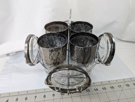 Dorothy Thorpe High Ball Glasses Coaster Wire Rack MCM Lot Silver Fade - $89.95