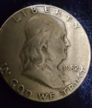 1952 FULL BELL LINE  FRANKLIN SILVER HALF DOLLAR COIN CIRCULATED USA - $24.70