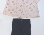 Mighty  Goods Baby Girl Dress Blouse &amp; Gray  Leggings Set Cat Dog Pastel... - £10.76 GBP