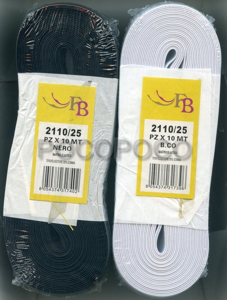 GALLON ELASTIC TAPE H 25mm BRANCACCIO BROTHERS ART. 2110/25-
show origin... - $1.32+
