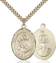 Our Lady of Mount Carmel Gold Filled Pendant with Gold Plate Curb 24 Inc... - £159.76 GBP