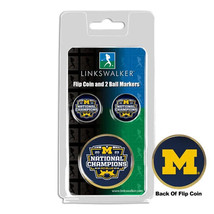 Michigan Wolverines 2023 Champions Flip Coin and 2 Golf Ball Marker Pack - £15.76 GBP
