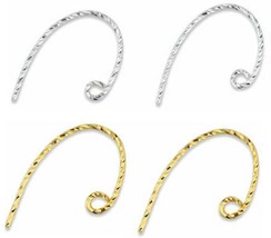 4 PCS Genuine 925 Sterling Silver Earring Findings Twist &quot;U&quot; &quot;9&quot; Hooks Earwire - £2.62 GBP