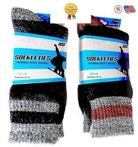 4Pair Men’s Thermal Crew Socks Cotton Blend Cushioned Work Hiking All We... - $13.83