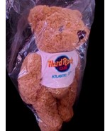 Hard Rock Cafe Atlantic City Teddy Bear Blue Logo Shaggy Plush Jointed NEW - $40.14 CAD