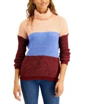 MSRP $44 Planet Gold Juniors&#39; Colorblocked Turtleneck Sweater Size Small - £8.08 GBP