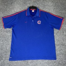 Chicago Cubs Nike Polo Shirt Mens 2XL Blue MLB Baseball Dri Fit Short Sleeve VTG - £15.86 GBP