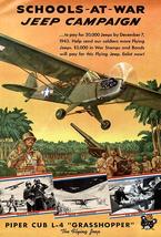 Schools-At-War - Jeep Campaign Piper Cub - 1943 - World War II Propaganda Poster - $9.99+