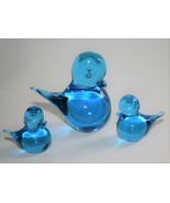 Set of 3 Art Glass Bluebird Figurines  #2399 - $36.00