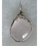 Wire Wrapped Rose Quartz Pendant .925 Sterling Silver - Jemel  - £31.17 GBP