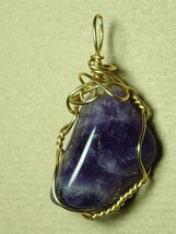 Amethyst Pendant Wire Wrapped 14/20 Gold Filled Handcrafted by Jemel   - £29.50 GBP