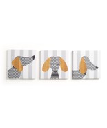 new CoCaLo MIX MATCH CANVAS WALL ART doggies Set of 3 paintings nursery ... - $24.65