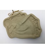 Vintage 80’s Angel Cookie Mold Brown Bag Ceramic Holding Heart USA - €12,85 EUR