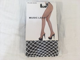 New Music Legs Style 9030Q White Plus Size Seamless Diamond Net Lycra Stocking - £13.48 GBP