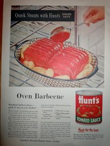 Hunts Tomato Sauce Oven Barbecue Print Magazine Advertisement 1956 - £3.91 GBP