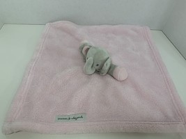 Blankets &amp; Beyond small pink gray elephant security blanket lovey baby toy - $12.86