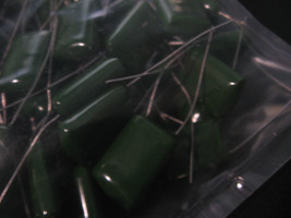 Baknor Polyester Film Chicklet Capacitors Green .15uF 100V 10% NOS Qty 25 - $5.69