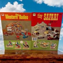 Whitman Vtg Tiny Press-Out Books “Western Rodeo” #1935 &amp; “Safari” #1936 NOS - $22.87