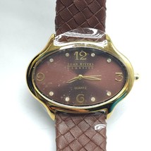 Joan Rivers Classics Quartz Watch With Gold Tone Case Brown Leather Strap - $26.72