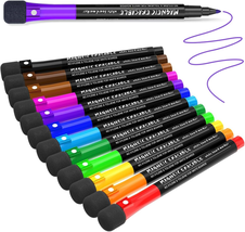 Magnetic Dry Erase Markers Fine Point Tip, 12 Colors White Board Marker ... - £10.95 GBP
