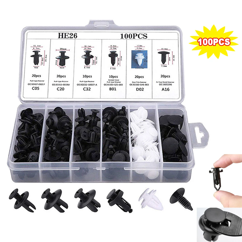 Mixed Auto Fastener Clip Universal Car Body Push Retainer Pin Rivet Bump... - $10.90+