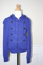 Royal Blue Military Jacket JUNIORS X-SMALL (XS) Hood, Pewter Buttons, Nordstrom - £7.97 GBP