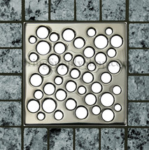 Ebbe Unique Square Shower Drain Brushed Nickel - Bubbles - £97.45 GBP
