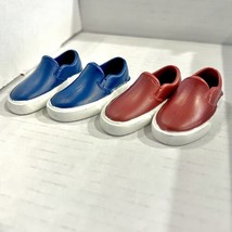 2x BARBIE KEN SHOES RED + Blue Low Top Vans Style LOAFERS DECK BOAT Whit... - $15.83