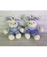 Vintage Cuddle Wit Bunny Rabbit Boy Girl Plush Stuffed Animal White Blue... - £46.16 GBP