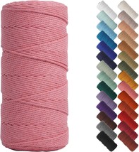 Dark Pink Macrame Cord 2mm x 220yards Colored Macrame Rope Cotton Rope M... - £17.76 GBP